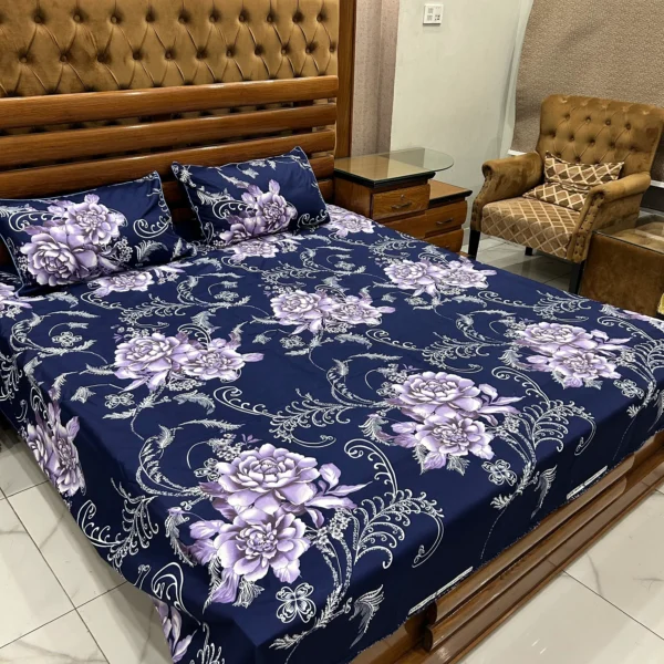 Blue Rose - 3 Pcs Bed Sheet