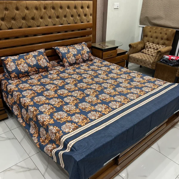 Rust Rose - 3 Pcs Bed Sheet