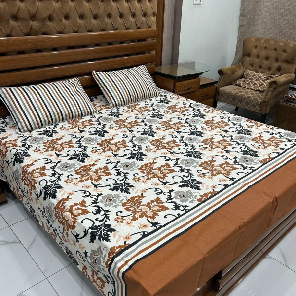 Caramel Garden - 3 Pcs Bed Sheet